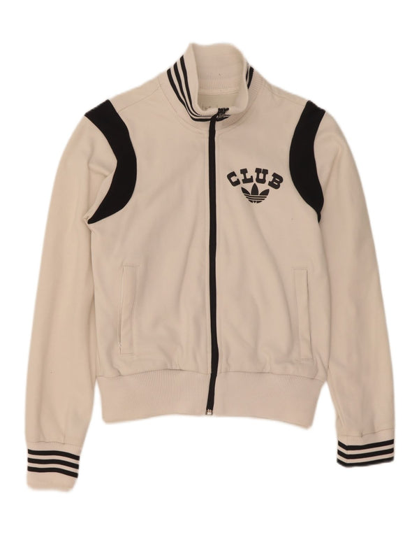 Adidas Veste de survêtement graphique pour femme UK 10 Petit colorblock blanc