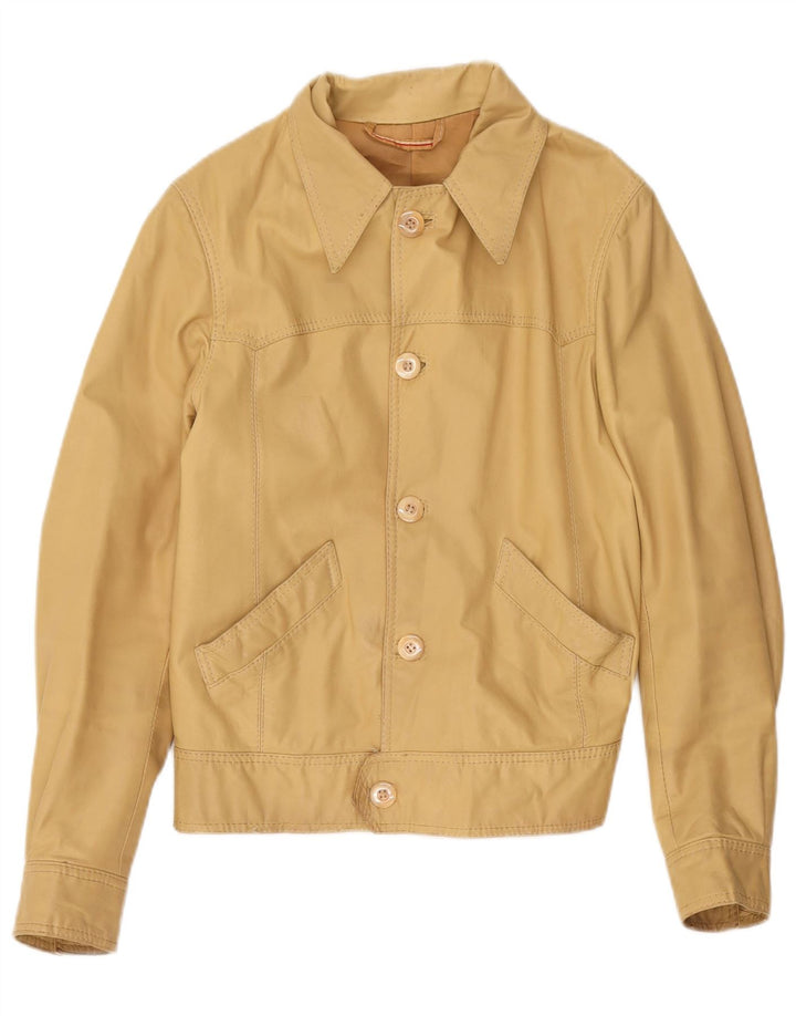 Vintage Womens Bomber Jacket UK 10 Small Beige