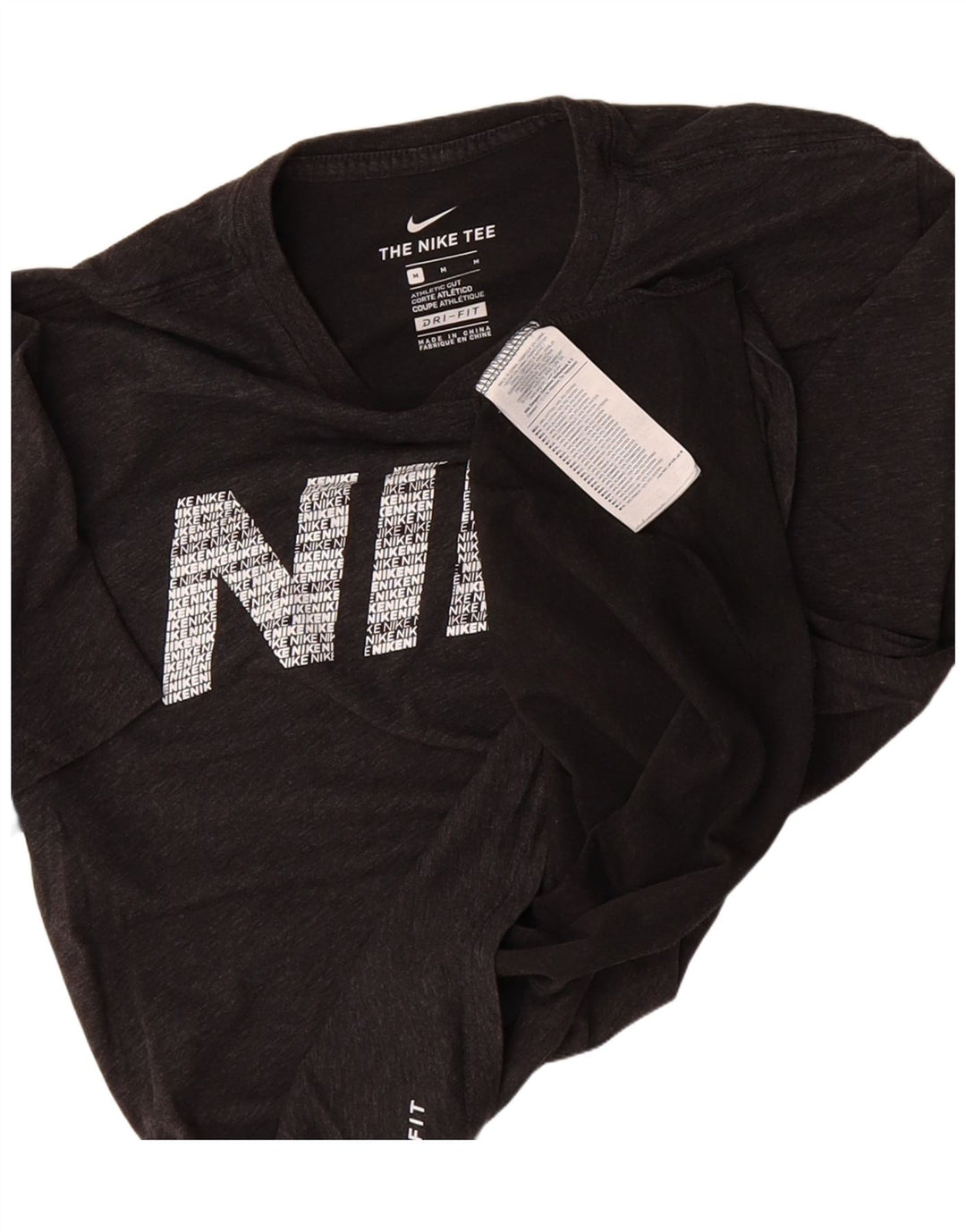 NIKE Mens Athletic Cut Graphic T-Shirt Top Medium Grey Cotton