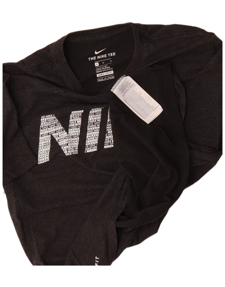 NIKE Mens Athletic Cut Graphic T-Shirt Top Medium Grey Cotton