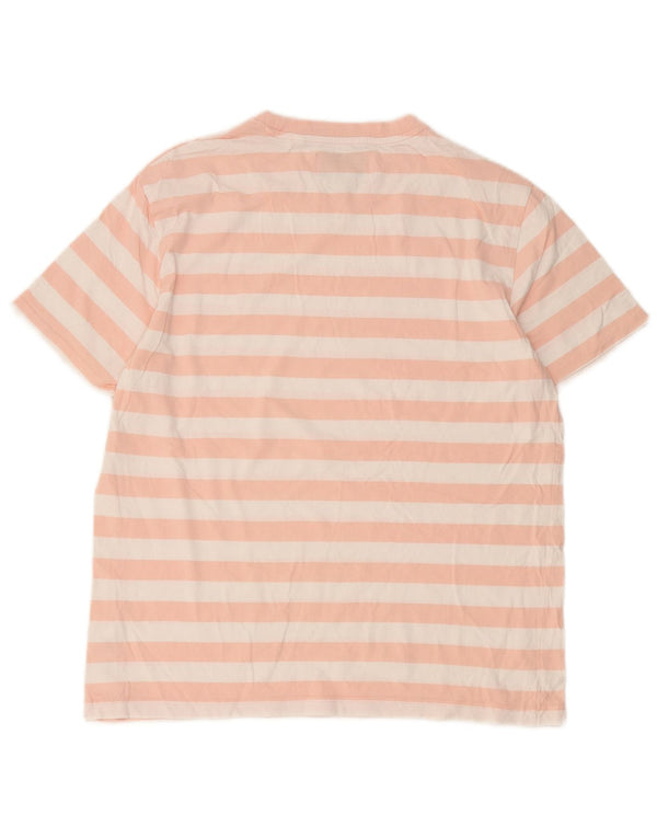 Penguin Mens T-Shirt Top Large Pink Striped Cotton