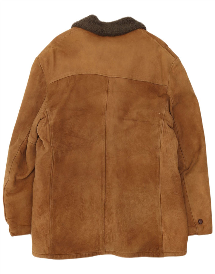Vintage Herre Shearling Jacket UK 38 Medium Brown