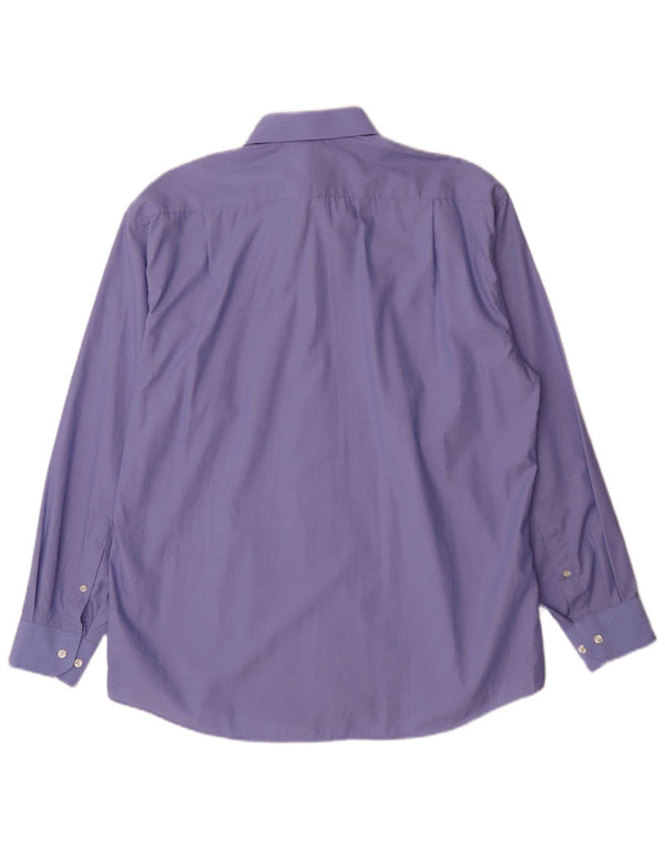 Marks & Spencer Mens Shirt Size 41 16 Large Blue Cotton Classic