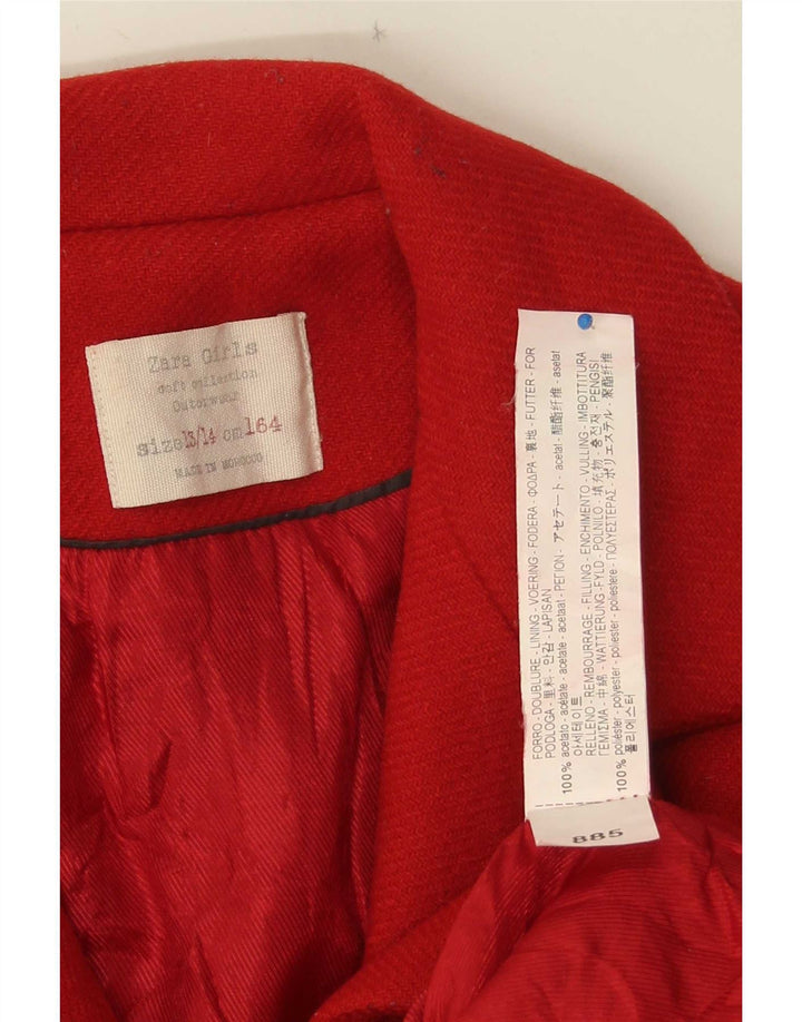 Zara Girls Overcoat 13-14 Years Red Acetate