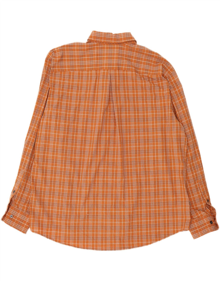 DOCKERS Mens Shirt Size 18 1/2 2XL Orange Check Cotton Vintage Dockers and Second-Hand Dockers from Messina Hembry 