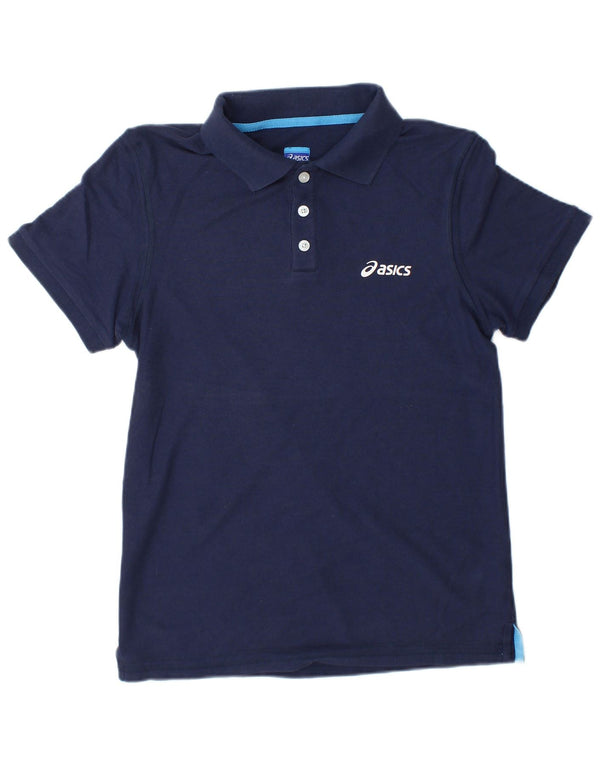 Asics Mens Polo Shirt Small Navy Blue Polyester