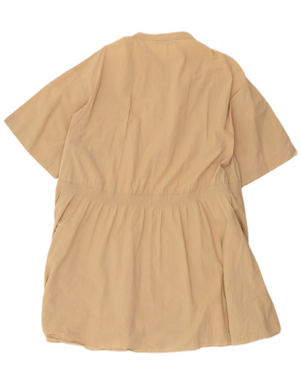 Abito chemisier oversize a maniche corte da donna Zara UK 16 Large Beige