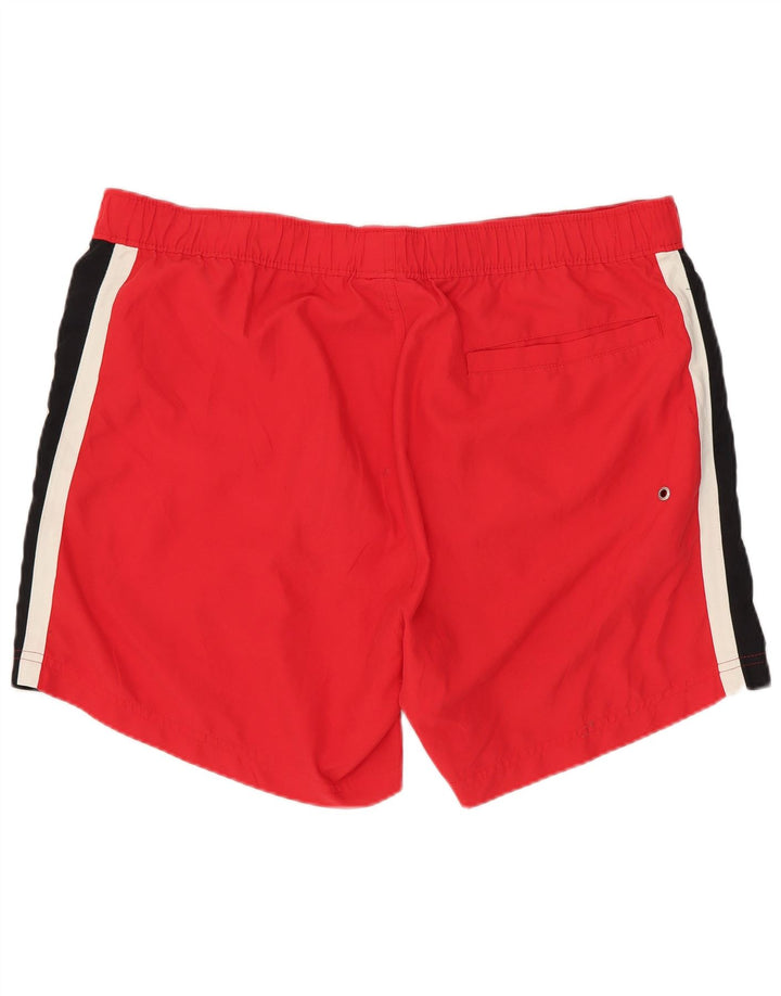 CHAMPION Mens Graphic Swimming Shorts XL  Red Colourblock Polyester