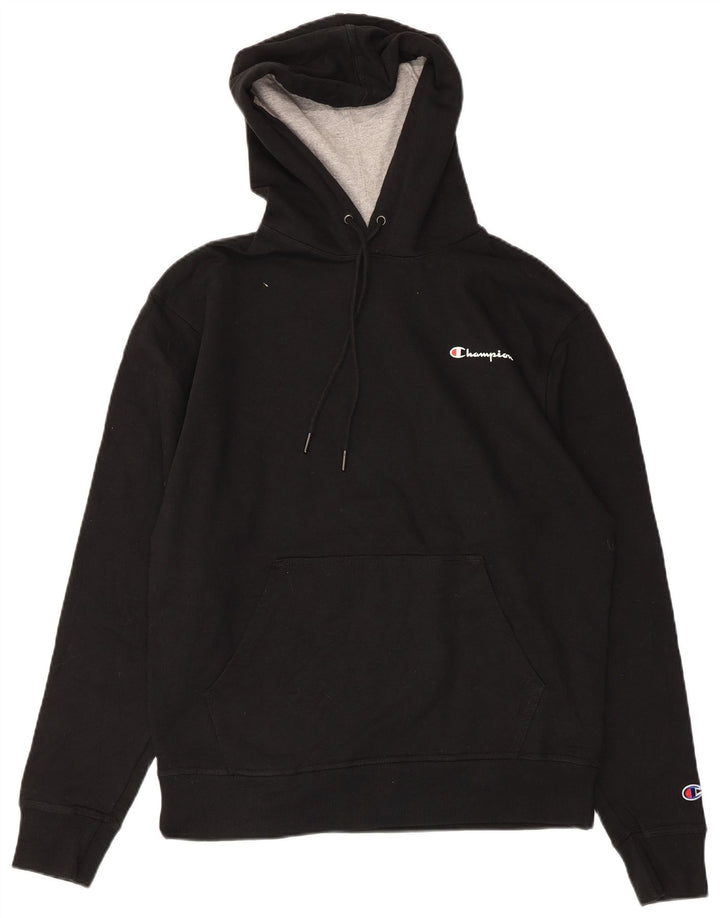 CHAMPION Suéter masculino com capuz médio algodão preto