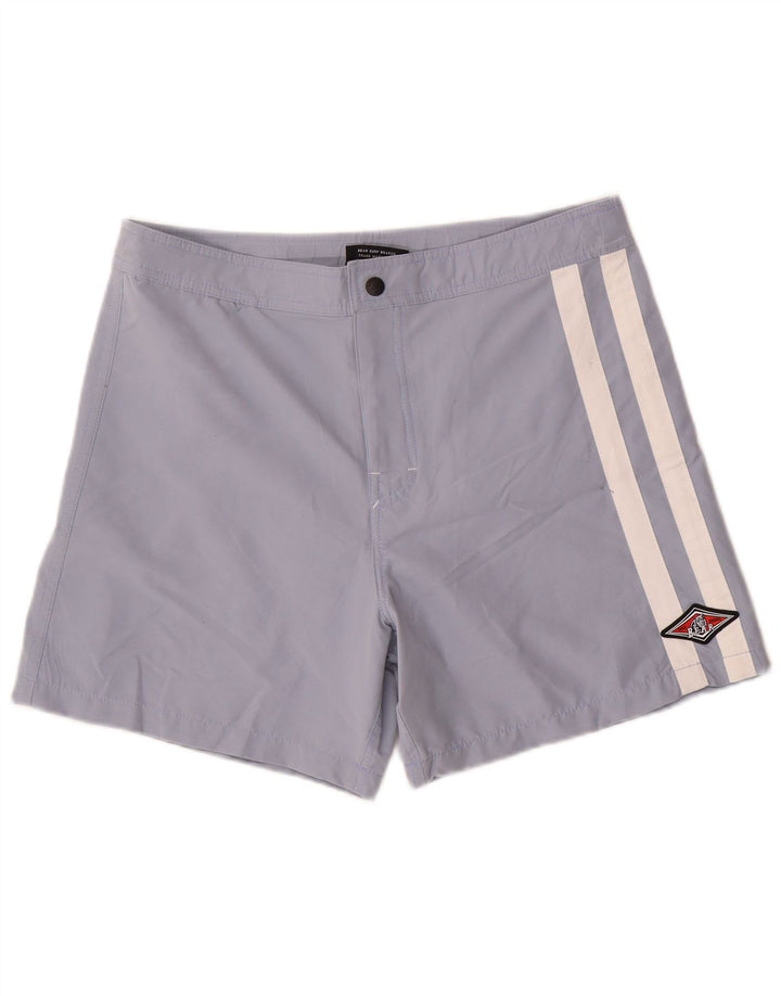 Bear Mens Swimming Shorts Medium  Blue Polyester