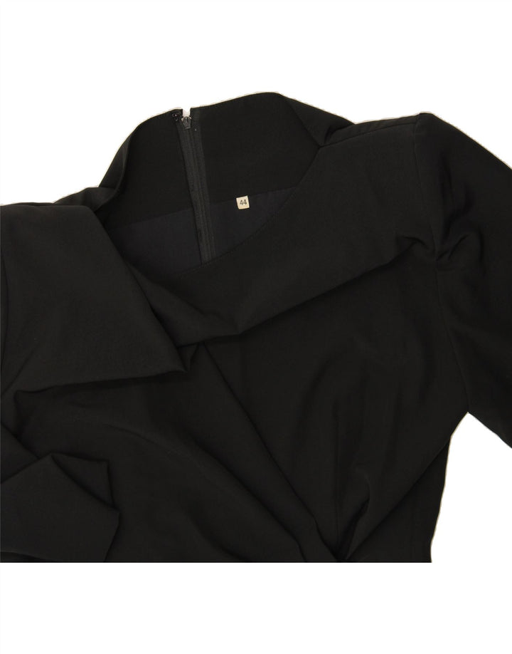 VINTAGE Womens 3/4 Sleeve Sheath Dress IT 44 Medium Black Vintage Vintage and Second-Hand Vintage from Messina Hembry 