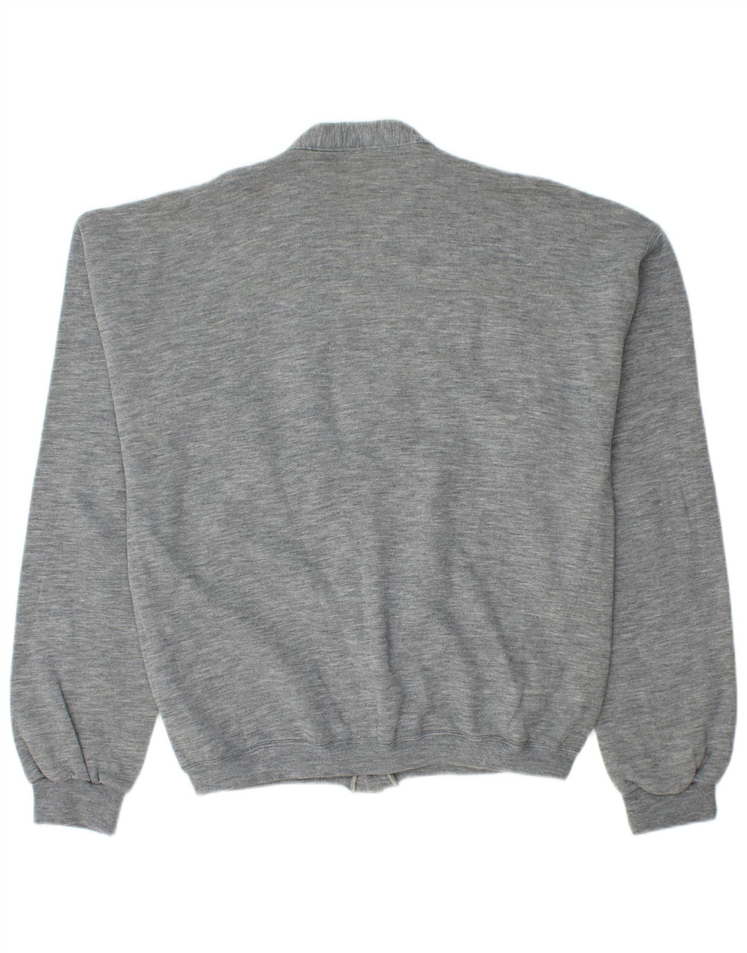 VINTAGE Mens Cardigan Sweater Large Grey Cotton