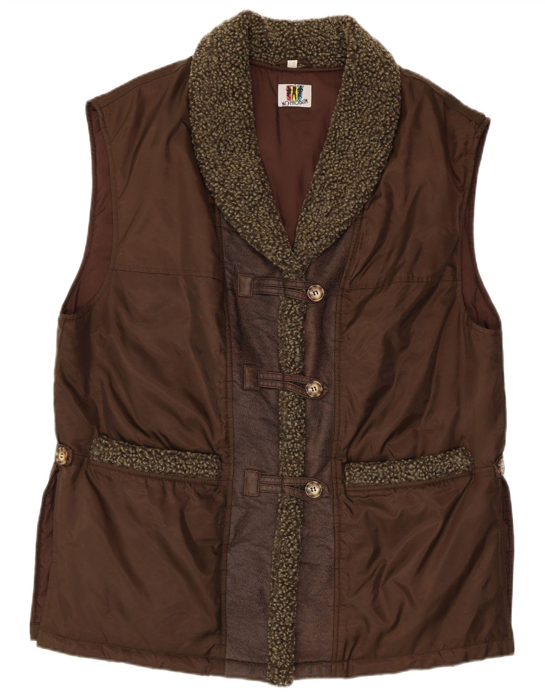 NO PROBLEM Womens Gilet UK 20 2XL Brown Polyamide