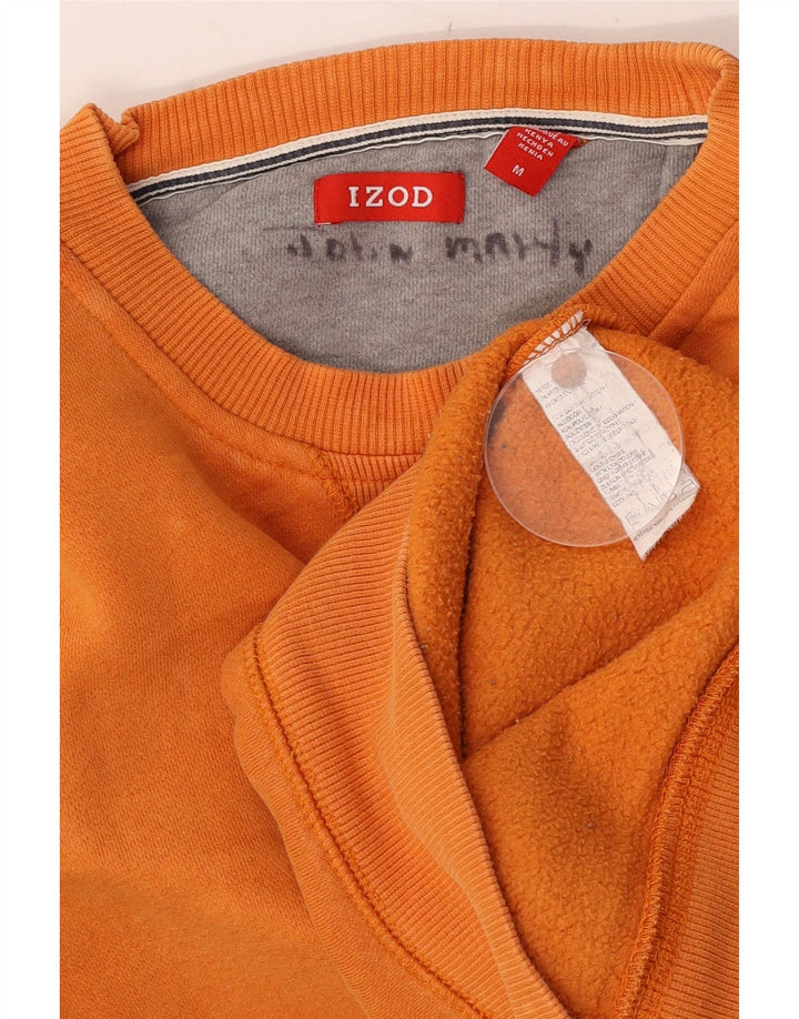 Izod Mens Sweatshirt Jumper Medium Orange Cotton