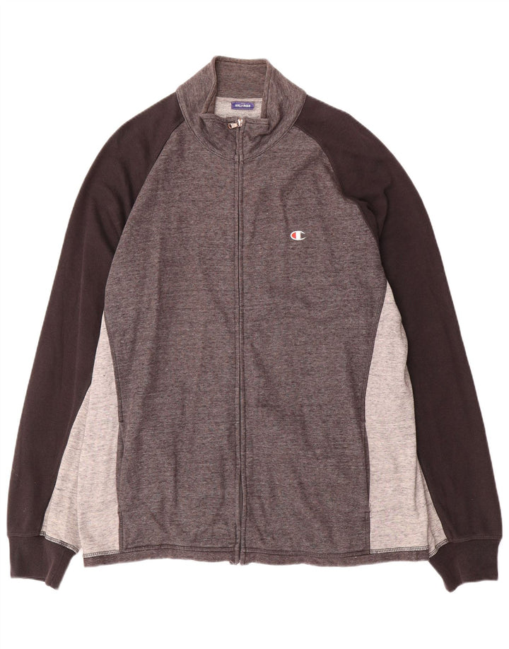 Champion Mens Tracksuit Top Jacket 2XL Grey Colourblock