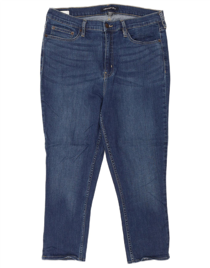 CALVIN KLEIN Womens Capri Jeans W32 L22 Blue Cotton