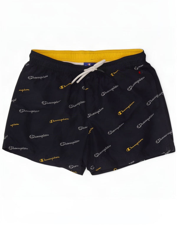 Pantaloncini da bagno grafici da uomo Champion, poliestere medio blu navy