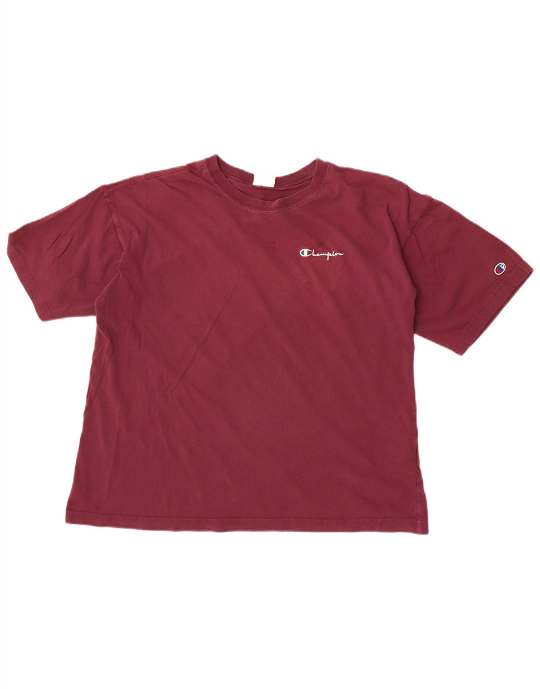 Champion Mens T-Shirt Top Medium Burgundy