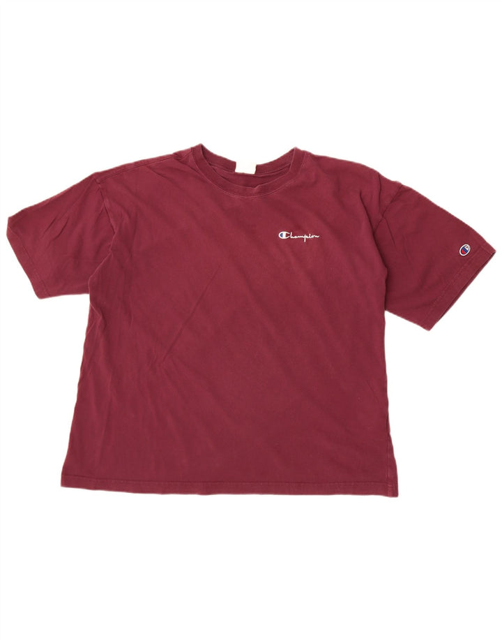 Champion Mens T-Shirt Top Medium Burgundy