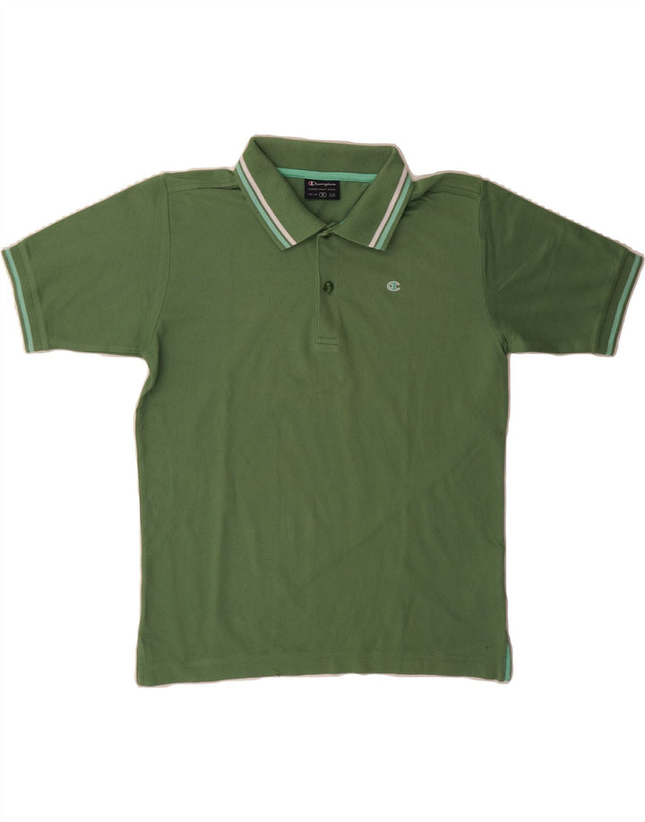 CHAMPION Boys Polo Shirt 9-10 Years Medium Green Cotton Vintage Champion and Second-Hand Champion from Messina Hembry 