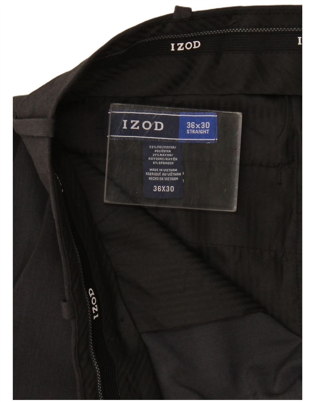 Izod Mens Crop Straight Suit Trousers W36 L25 Grey Polyester