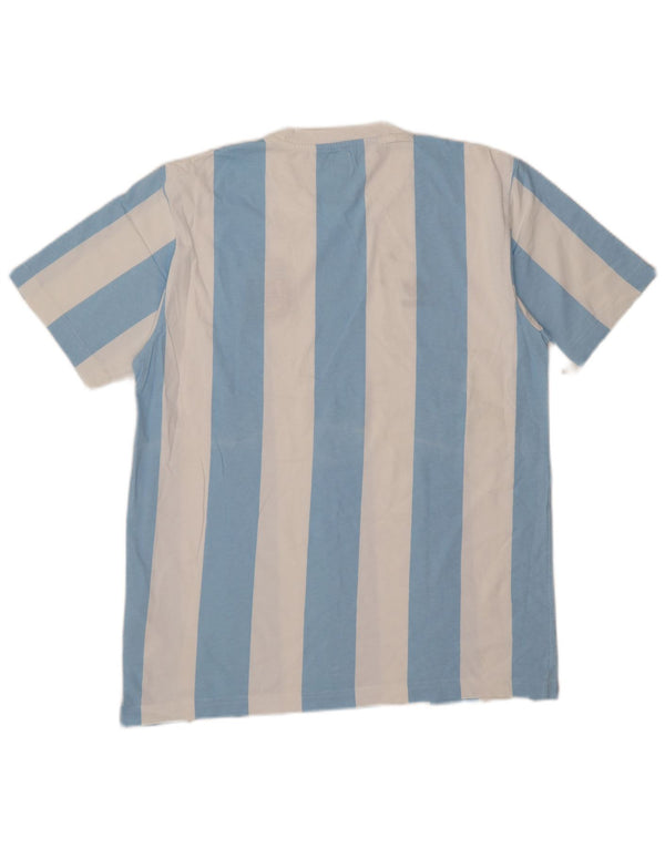 Adidas T-Shirt Graphique Homme Bleu Moyen Rayé Coton