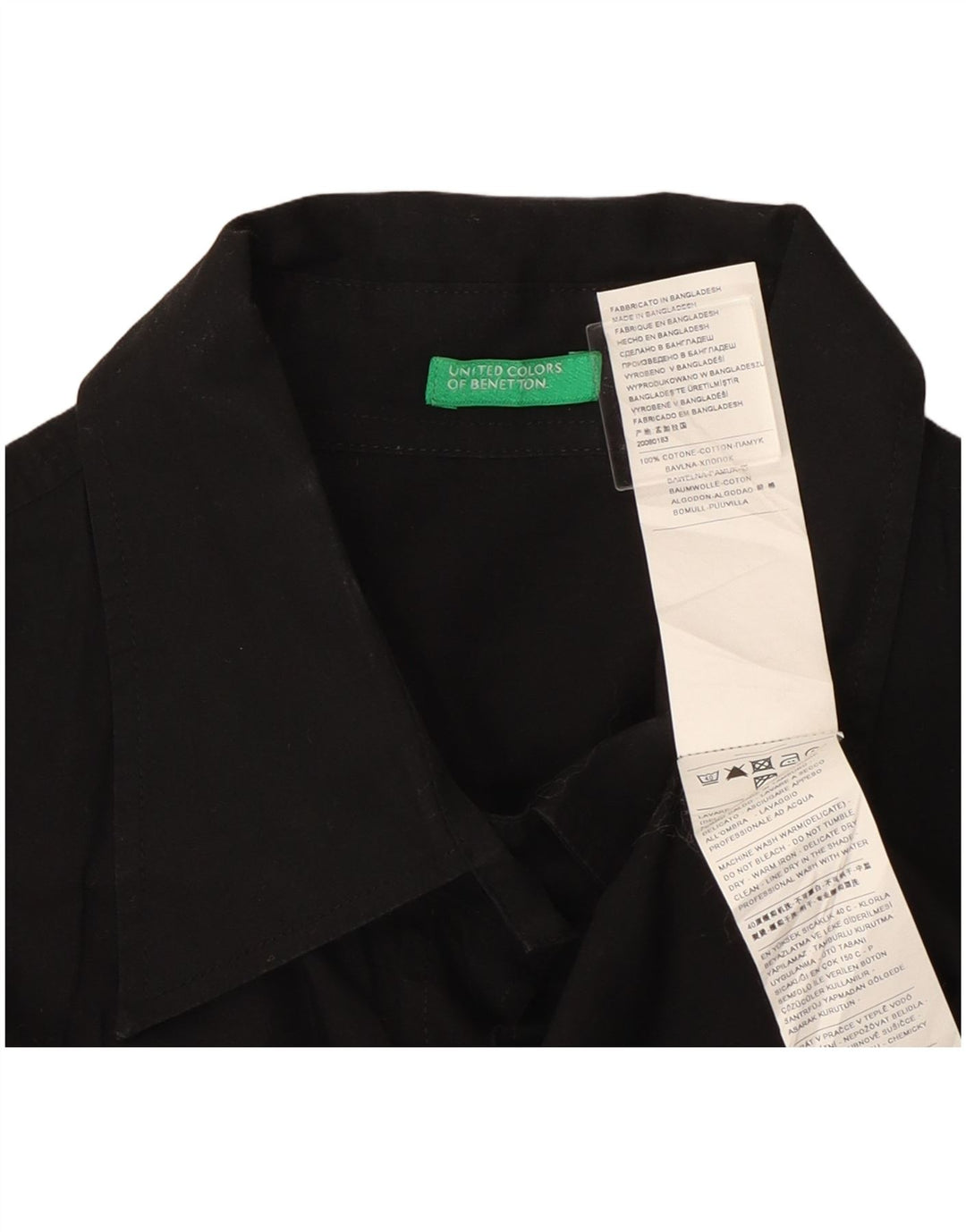 Camicia da donna Benetton UK 12 cotone medio nero