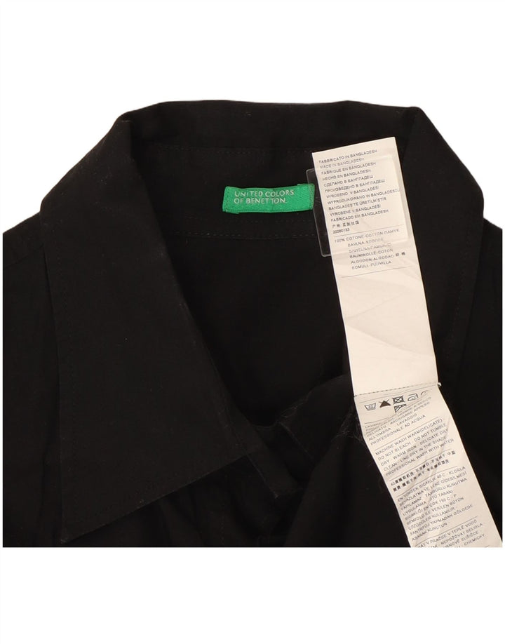 Camicia da donna Benetton UK 12 cotone medio nero