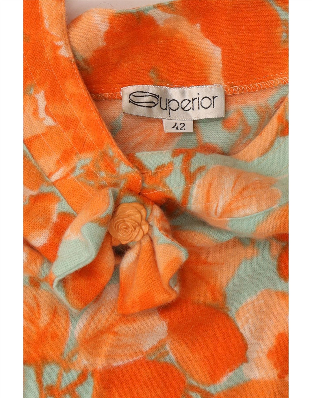 SUPERIOR Womens Oversized Jumper Dress IT 42 Medium Orange Floral Vintage Superior and Second-Hand Superior from Messina Hembry 