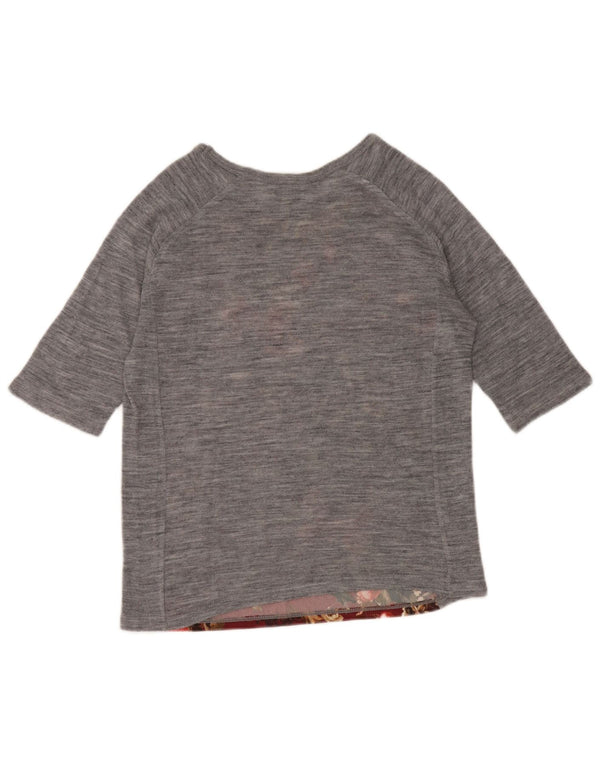 Damski top Zara Trafaluc z rękawem 3/4, UK 12, średnioszary, kwiatowy