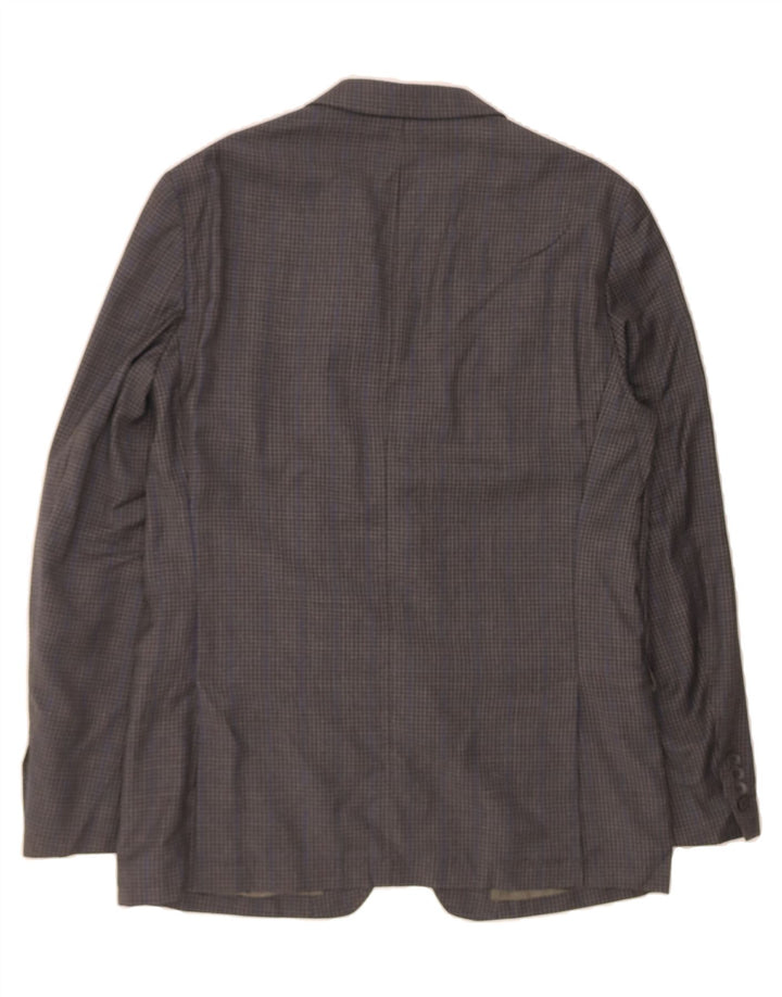 DKNY Mens 2 Button Blazer Jacket UK 42 XL Grey Check Wool Vintage Dkny and Second-Hand Dkny from Messina Hembry 