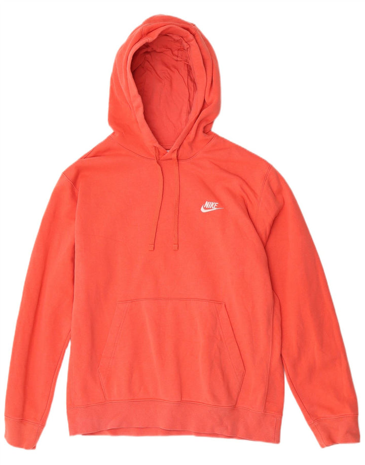 Nike Mens Regular Fit Hoodie Jumper Medium Orange Cotton