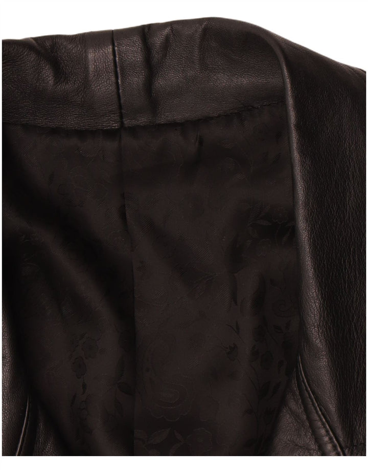 Vintage Womens Bomber Leather Jacket UK 18 XL Black