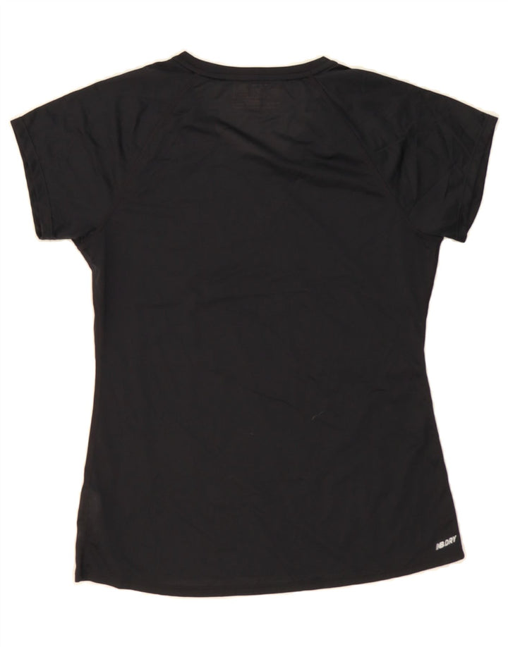 NEW BALANCE Womens Graphic T-Shirt Top UK 12 Medium Black Polyester Vintage New Balance and Second-Hand New Balance from Messina Hembry 