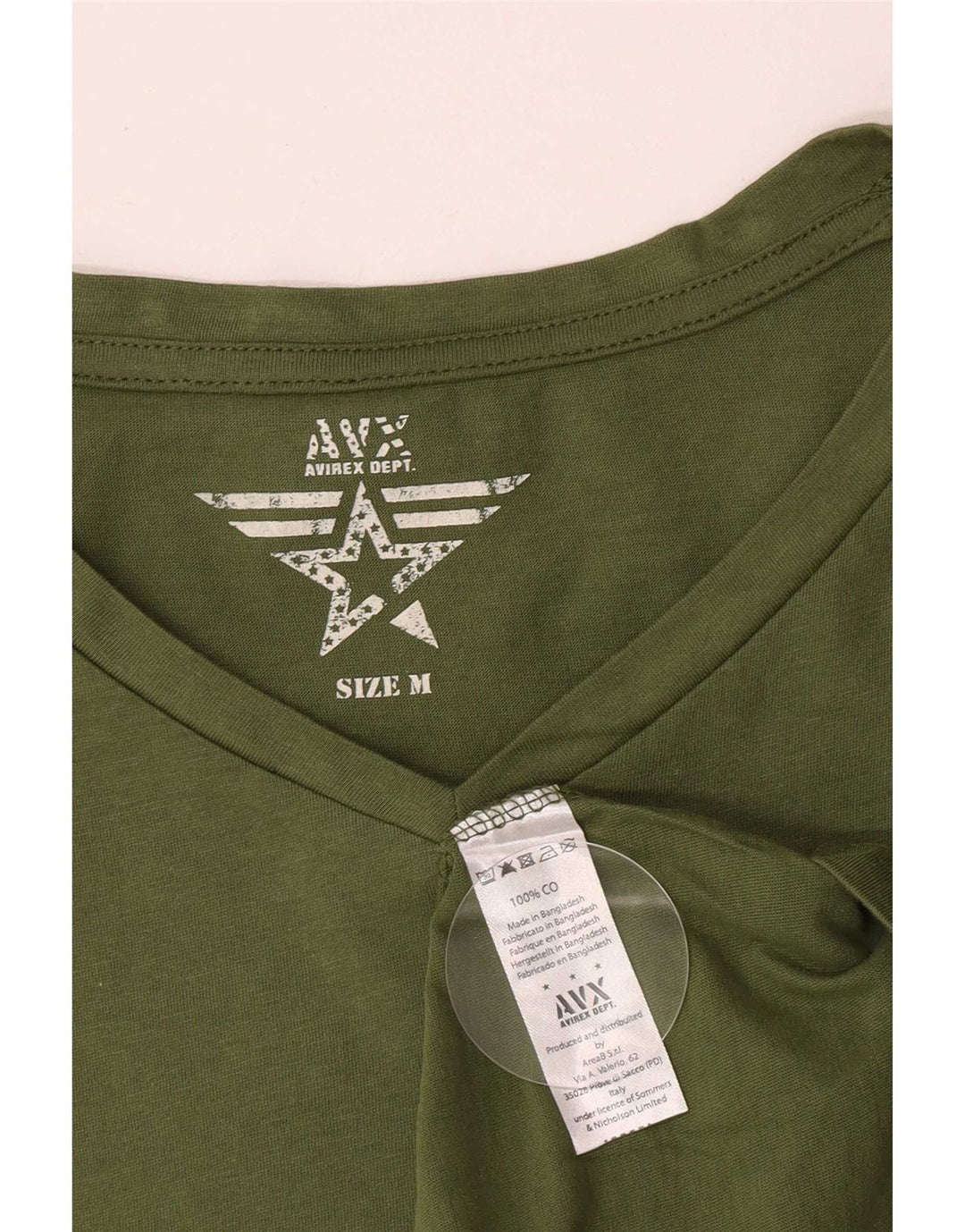 Avirex Mens Graphic T-Shirt Top Medium Khaki Cotton