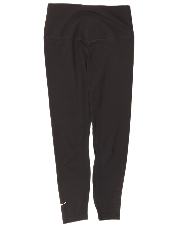 Nike Damen Dri Fit Leggings UK 14 Large Schwarz Polyester