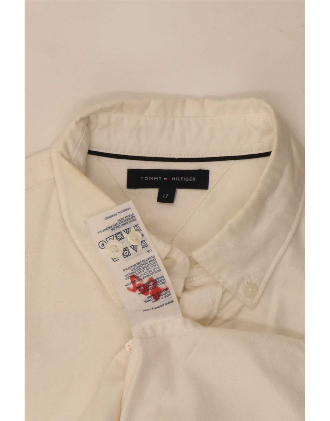 Tommy Hilfiger Boys Shirt 11-12 Years White Cotton