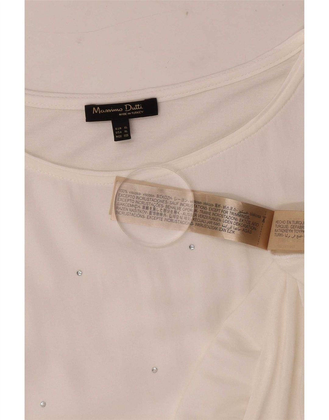 Massimo Dutti Womens Blouse Top UK 18 XL White Viscose