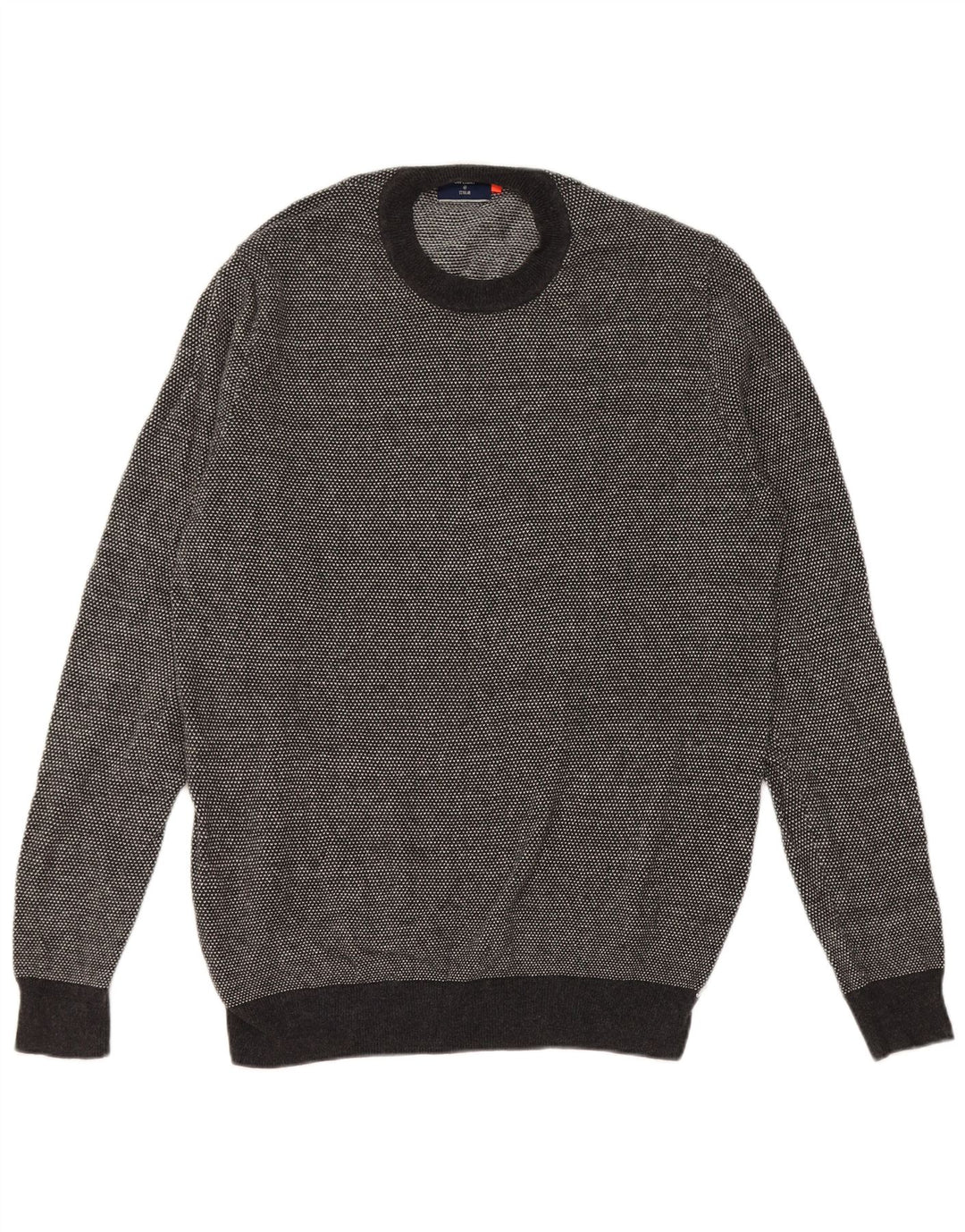 Superdry Mens Crew Neck Jumper Sweater Large Grey Flecked Cotton