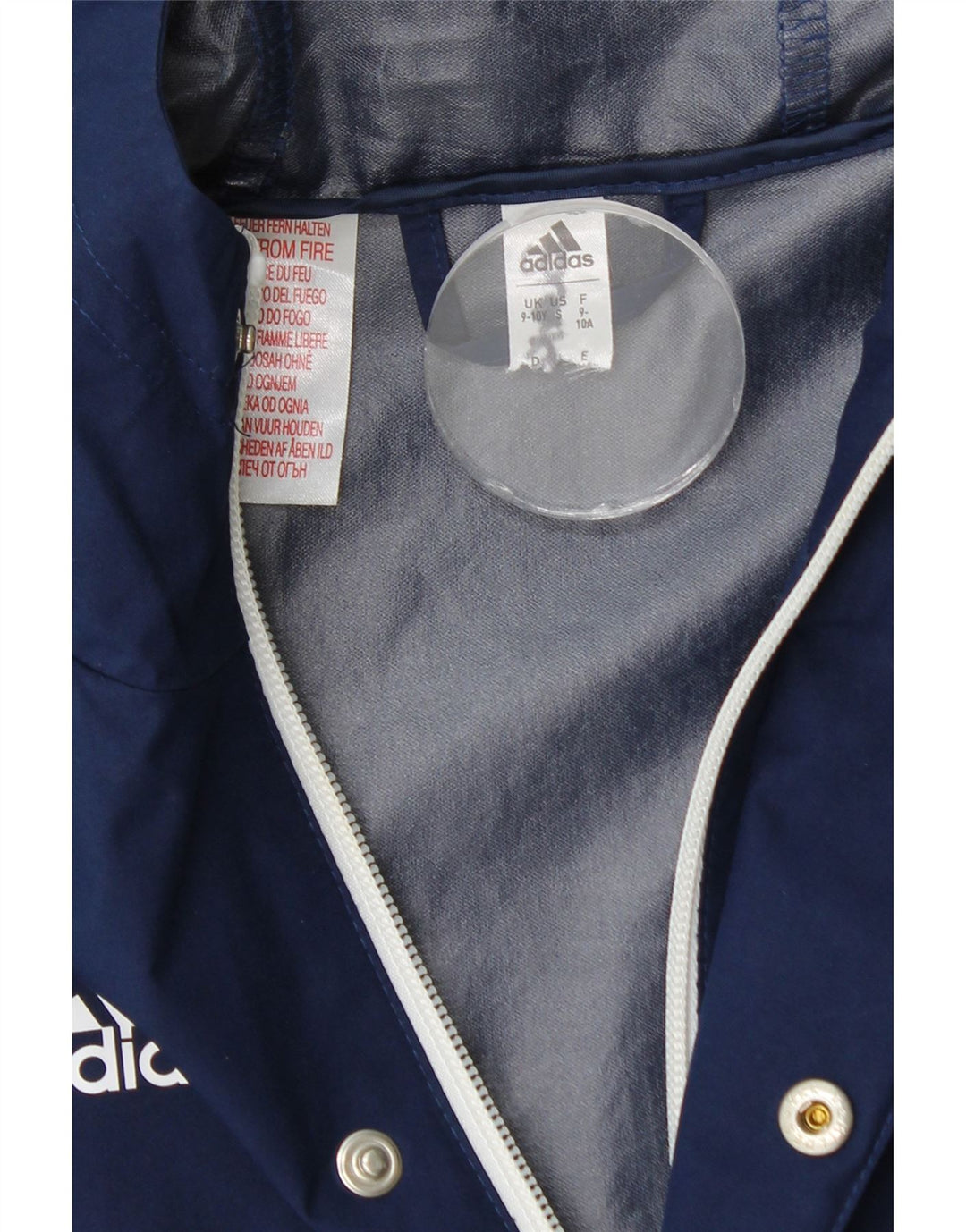 Jachetă de ploaie cu glugă Adidas pentru băieți 9-10 ani poliester bleumarin