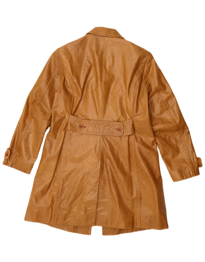 David Moore Womens Leather Coat UK 14 Medium Brown Leather