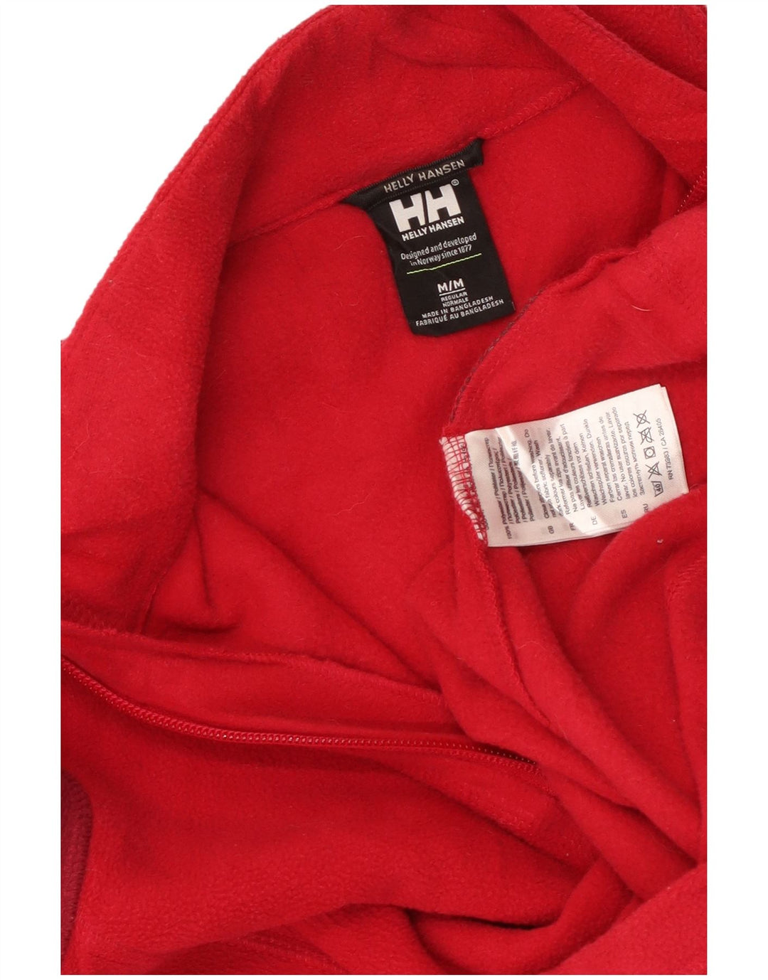 HELLY HANSEN Womens Regular Fit Fleece Jumper UK 14 Medium Red Colourblock