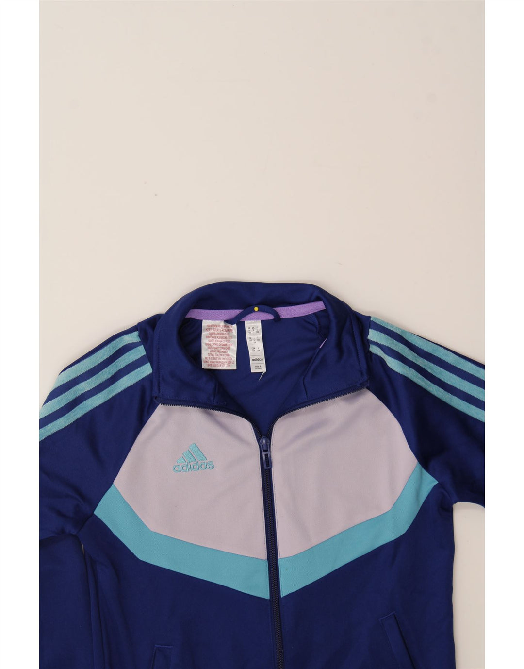 ADIDAS Boys Tracksuit Top Jacket 9-10 Years Navy Blue Polyester Vintage Adidas and Second-Hand Adidas from Messina Hembry 