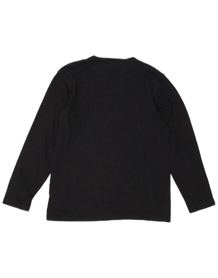Trussardi Jeans Mens Top Long Sleeve 2XL Black Viscose