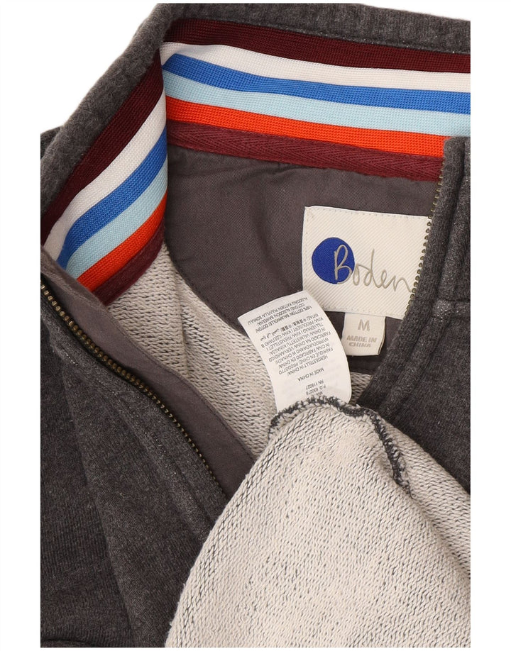 BODEN Mens Zip Neck Sweatshirt Jumper Medium Grey Cotton