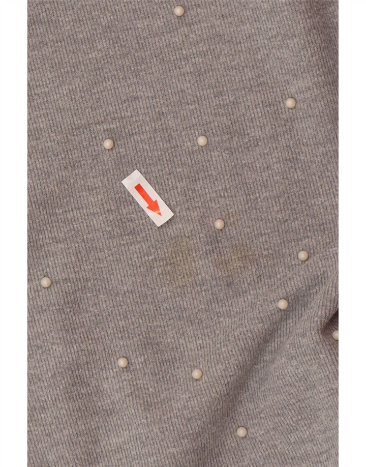 Top oversize con cappuccio da donna Zara a maniche lunghe UK 14 Grigio medio maculato