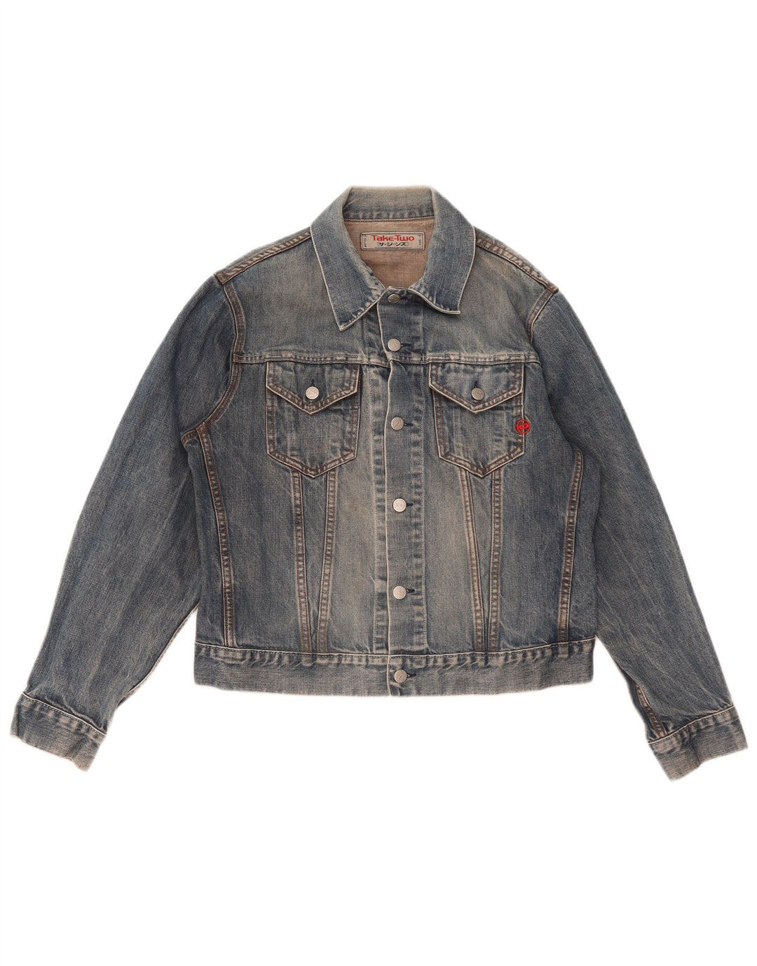 Take Two Mens Denim Jacket UK 40 Large Blue Cotton