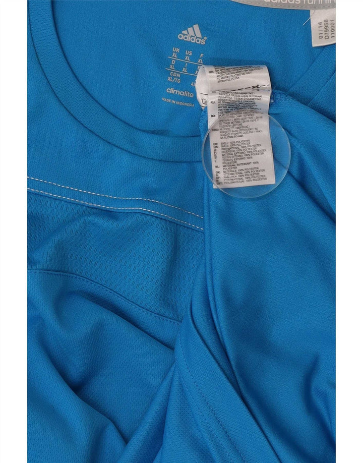 Мужской топ Adidas Climalite с длинным рукавом XL, синий полиэстер