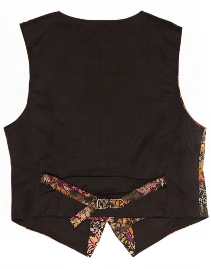 Gilet da donna vintage UK 14 medio floreale multicolore