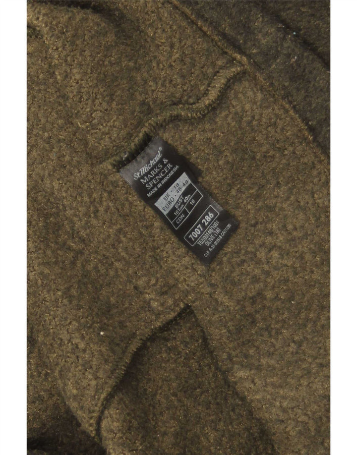Marks & Spencer Womens Fleece Jacket UK 18 XL Khaki Polyester